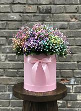 Цветочная композиция из Гипсофила и Розы в шляпной коробке #REPLACE_PRED# Нурма