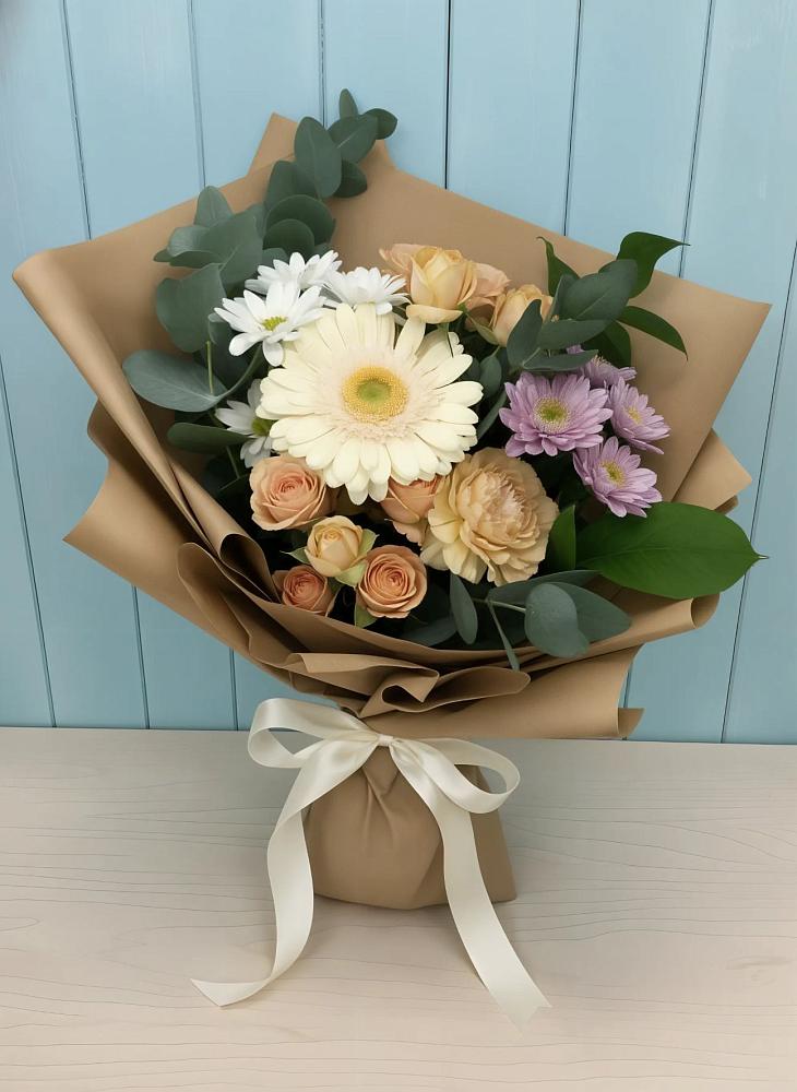 Букет цветов из: Герберы и Хризантемы в Нурма