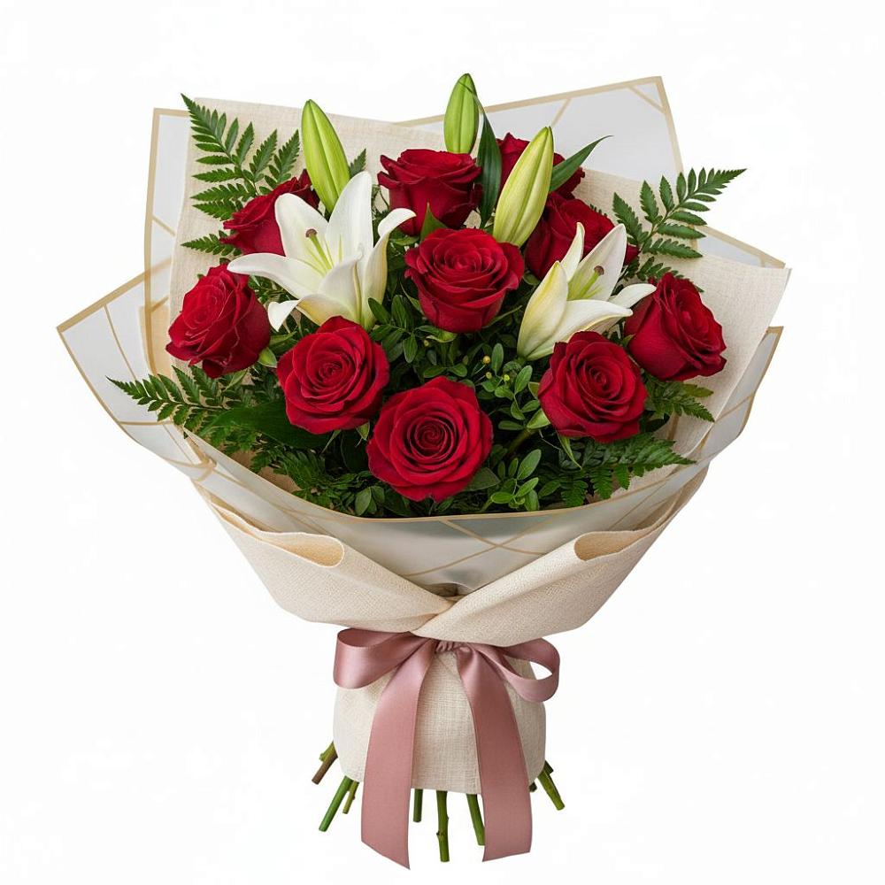 Букет цветов из: Лилии и Розы в Нурма