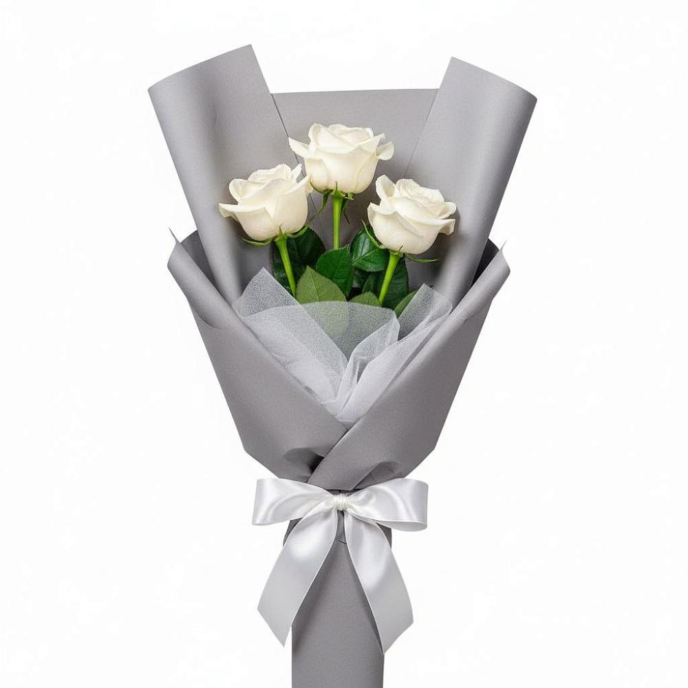 Букет 3 белые розы в Нурма