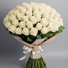 Букет 101 беля роза Белоснежка в Нурма
