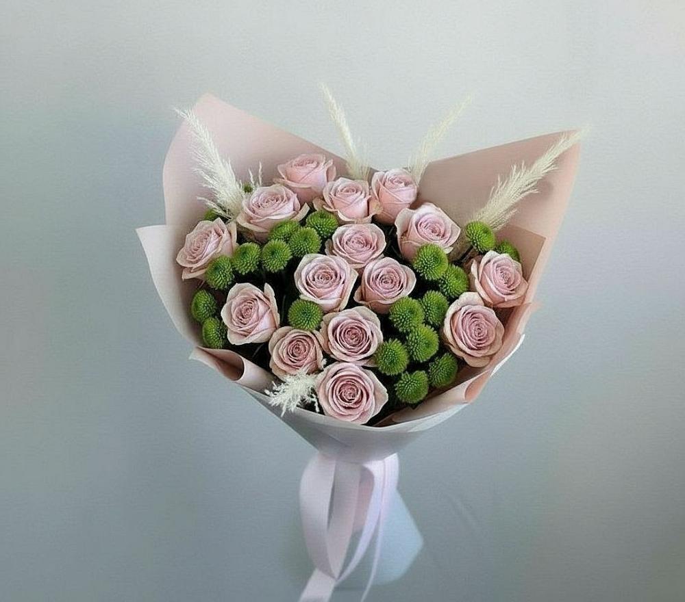 Букет цветов из: Розы и Хризантемы в Нурма