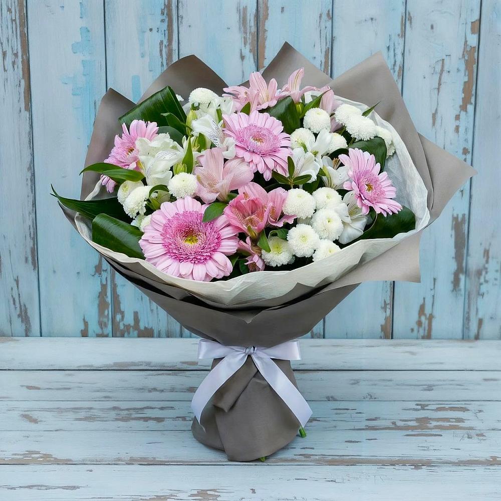 Букет цветов из: Герберы, Альстромерии и Хризантемы в Нурма