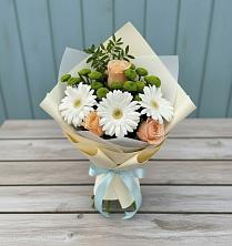 Букет цветов из:  Герберы, Розы и Хризантемы в Нурма