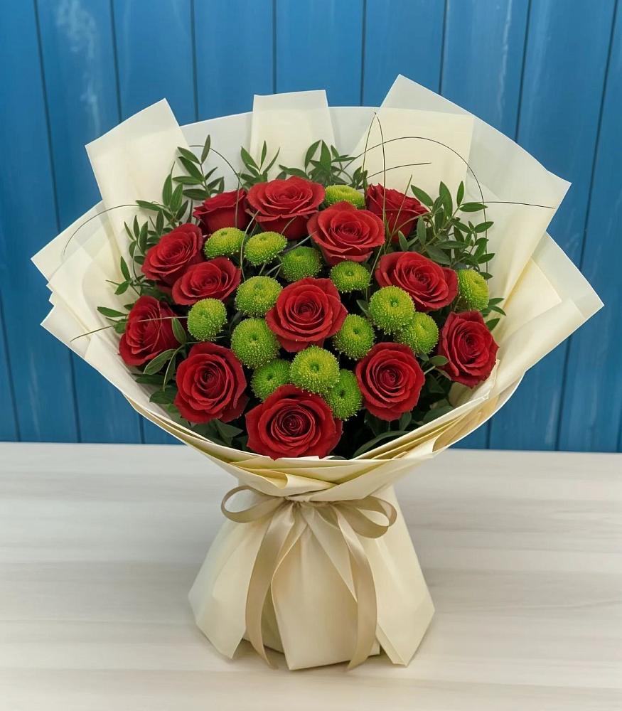 Букет цветов из: Розы и Хризантемы в Нурма