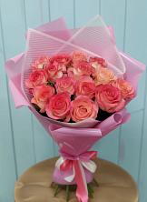 Букет 15 Розовых роз Равель в Нурма