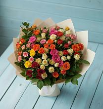 Букет Микс из разноцветных кустовых роз #REPLACE_PRED# Нурма